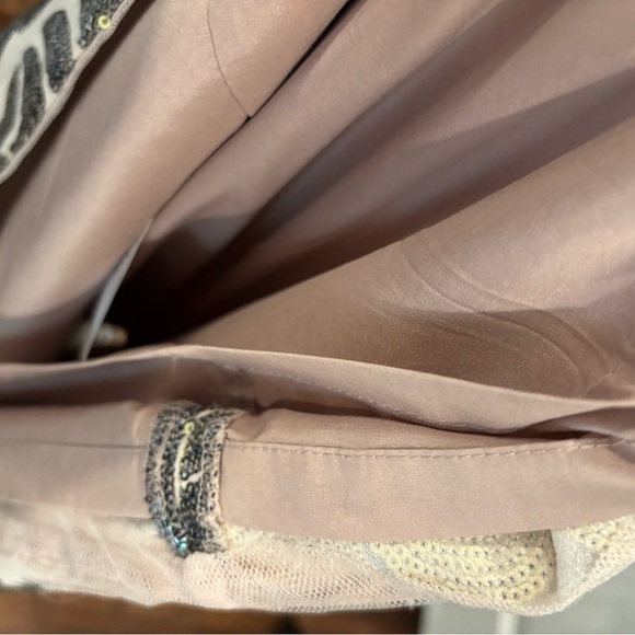 Adrianna Papel Gunmetal Sequin Paisley Pattern Chiffon Shift Dress Sz 14 - Picture 10 of 11